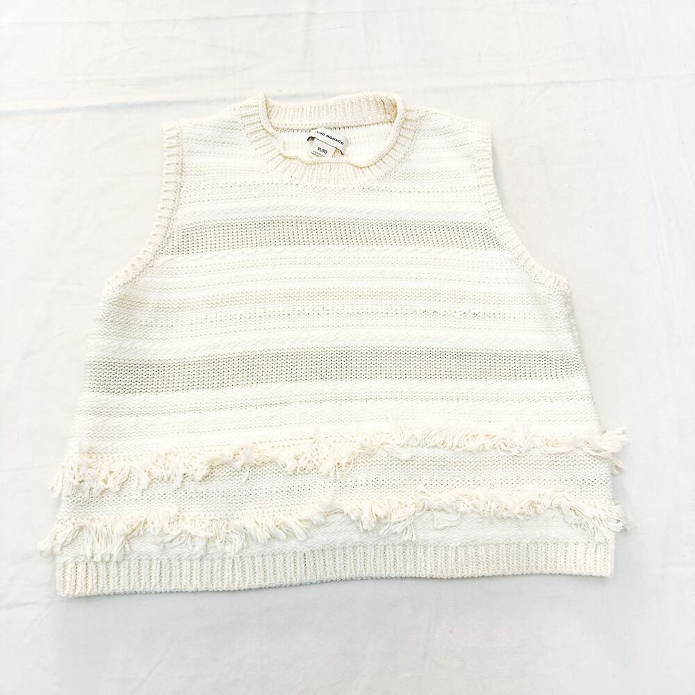 Club Monaco Off White/Cream Sleeveless Sweater Vest Crewneck Size XL